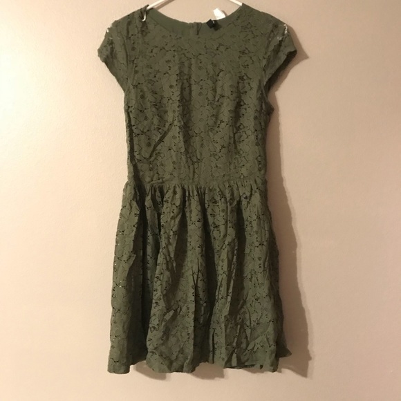 army green lace dress